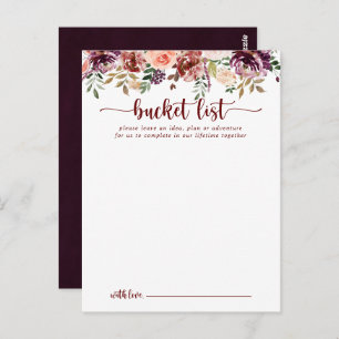 Cartes de liste des lots de Mariage Rustic Summer 