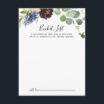 Cartes de liste des Mariages géométriques de Bourg<br><div class="desc">Ces cartes de liste de mariages géométriques en or bordeaux sont l'activité idéale pour une réception de mariage moderne ou une douche nuptiale. L'élégant design boho comprend des fleurs couleur marine, rose vif et des fleurs à l'ombre du vin avec des détails artistiques au crayon. Modifier le libellé pour convenir...</div>