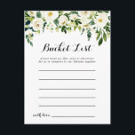 Cartes de liste des seaux floraux d'automne blanc<br><div class="desc">Ces cartes de liste de seaux fleuris d'automne blanc verdoyant sont l'activité parfaite pour une réception de mariage rustique ou une douche nuptiale. Le design est doté d'élégantes pivoines blanches aquarelles avec feuillage vert. Le signe Liste de regroupement est vendu séparément.</div>