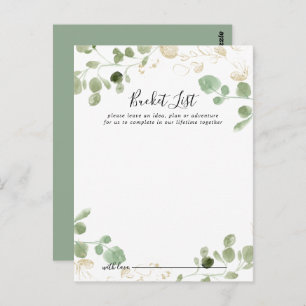 Cartes de liste des seaux Mariages Gold Confetti E