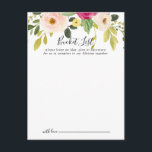Cartes de liste Mariage bleu vert<br><div class="desc">Ces cartes de mariage rose verdoyantes sont l'activité idéale pour une simple réception de mariage ou une douche nuptiale. Le design présente des peintures à la main de magnifiques pivoines roses, rousses et jaunes avec feuillage vert. Modifier le libellé pour convenir à tout événement de vie. Le panneau de liste...</div>