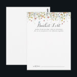 Cartes de liste Mariage sauvage colorée Dainty<br><div class="desc">Ces cartes colorées dainty sauvage de mariage liste de seau sont l'activité parfaite pour une réception de mariage rustique ou douche nuptiale. Le design est composé d'aquarelle peinte à la main, de belles fleurs sauvages roses, rousses, bleues, marines, jaunes, violettes et vertes. Modifier le libellé pour convenir à tout événement...</div>