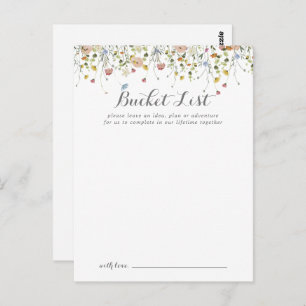 Cartes de liste Mariage sauvage colorée Dainty