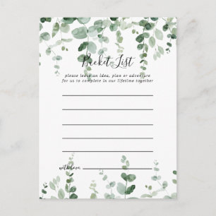 Cartes de liste minimaliste Élégante Eucalyptus Bu
