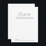 Cartes de liste minimaliste Mariage chic classique<br><div class="desc">Ces cartes chic et minimaliste de liste de mariage sont l'activité idéale pour une réception de mariage rustique ou une douche nuptiale. Le design sobre et élégant présente une typographie de script classique et sophistiquée en noir et blanc. Modifier le libellé pour convenir à tout événement de vie. Le panneau...</div>