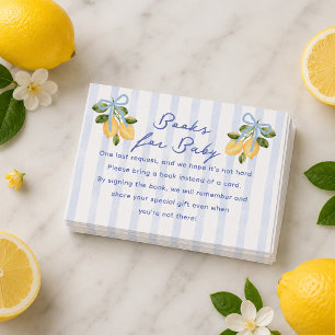 Cartes de livres de douche pour bébé au citron pou