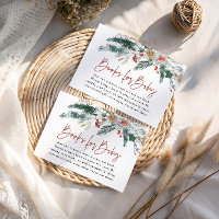 Cartes de livres de verdure hivernale pour Baby Sh