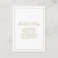 Cartes de livres dorés pour l'insertion de Baby Sh