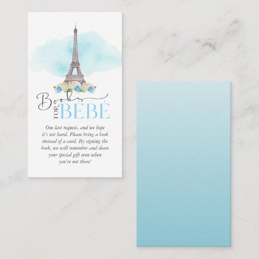 Cartes de livres pour Bébé Baby Shower Insert (Devant / Derrière)