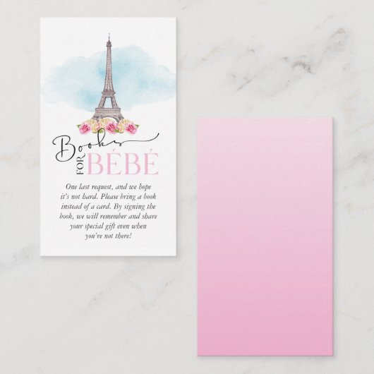 Cartes de livres pour Bébé Baby Shower Insert (Devant / Derrière)