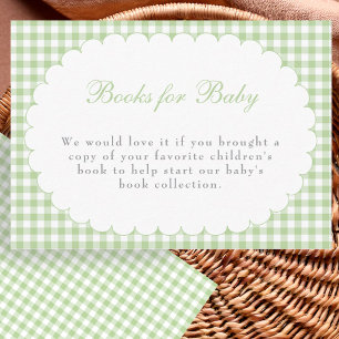 Cartes de livres pour bébé Shower Bébé Gingham Ver