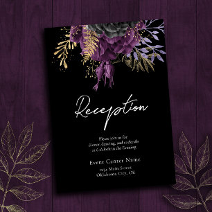 Cartes de logement de mariage floral gothique