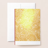 Cartes de luxe à feuille d'or véritable pour l'ann (Derrière avec enveloppe)