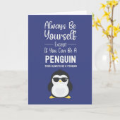 Cartes de manchots mignons Humour drôle Animaux Ne (Fleur jaune)