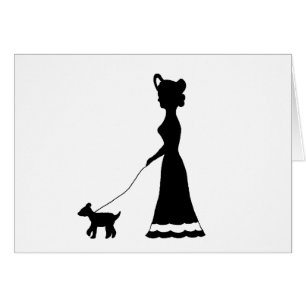 Cartes de marche de silhouette de chien