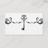 Cartes de Mariage à clé noire et blanche (Dos)