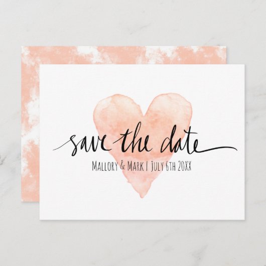 Cartes de mariage à conserver avec typographie ros (Devant / Derrière)