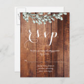 Cartes de mariage à fleurs rustiques en bois (Devant / Derrière)