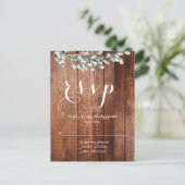 Cartes de mariage à fleurs rustiques en bois (Debout devant)