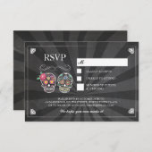 Cartes de mariage à la craie RSVP rustique crâne d (Devant / Derrière)