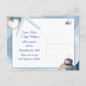 Cartes de mariage à la plage de Noël Bleu pour ann (Dos)
