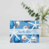 Cartes de mariage à la plage de Noël Bleu pour ann (Debout devant)