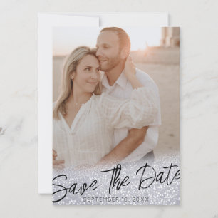 Cartes de mariage à paillettes grises chic pour ph