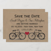 Cartes de mariage à save the date vélo vintage (Devant / Derrière)