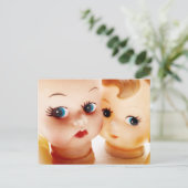 Cartes de mariage à selfie de poupées rétro (Debout devant)