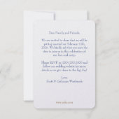 Cartes de mariage à thème côtier bleu et blanc pou (Dos)