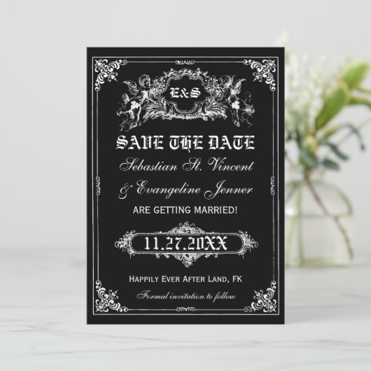 Cartes de mariage à thème de conte de fées pour an (Debout devant)