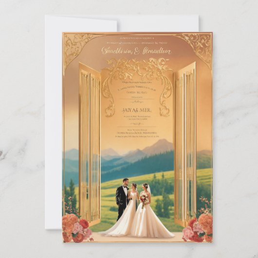 Cartes de mariage anniversaire tendance 5x7 (Devant)