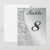 Cartes de Mariage Argent Numéros Carte postale (Devant / Derrière)