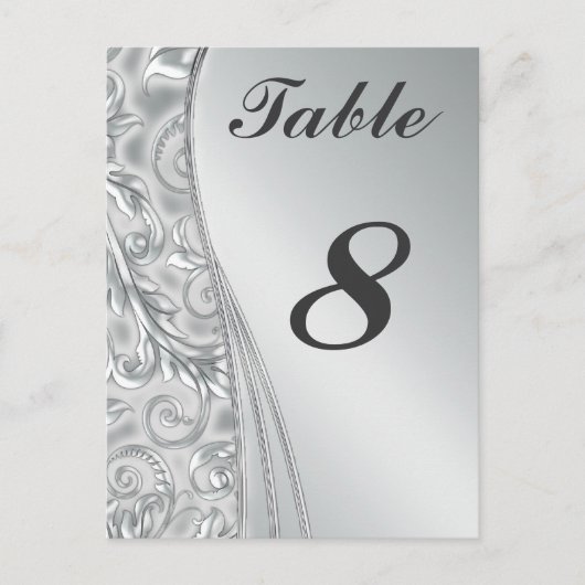 Cartes de Mariage Argent Numéros Carte postale (Devant)