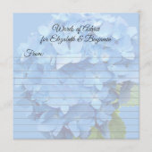 Cartes de mariage arrondies Blue Hydrangea Blank C (Devant)