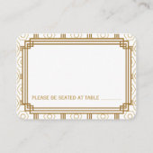 Cartes de Mariage Art Déco Blanc (Dos)