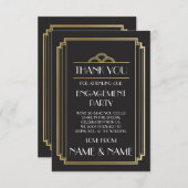 Cartes de mariage Art Déco Merci Fiançailles (Devant / Derrière)