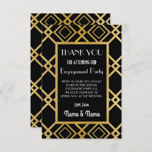 Cartes de mariage Art Déco Merci Fiançailles