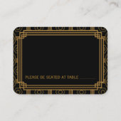 Cartes de Mariage Art Déco Noir (Dos)