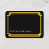 Cartes de Mariage Art Déco Noir et Or (Dos)