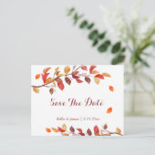 Cartes de mariage automne feuilles de sauvetage (Debout devant)