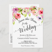 Cartes de mariage aux pensées aquarelles colorées  (Devant / Derrière)