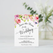 Cartes de mariage aux pensées aquarelles colorées  (Debout devant)