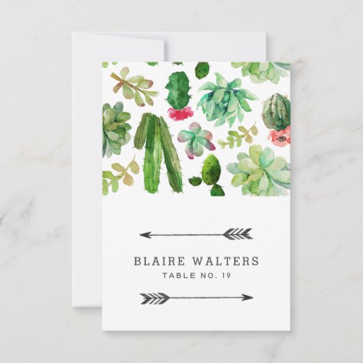 Cartes de mariage aux succulentes du désert (Devant)