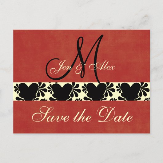 Cartes de mariage avec monogramme 'Save the Date' (Devant)