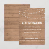 Cartes de mariage avec motif de bois et guirlandes (Devant / Derrière)