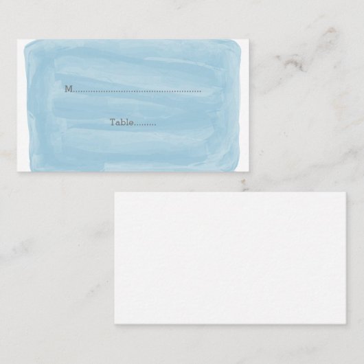 Cartes de Mariage bleu aquarelle (Devant / Derrière)