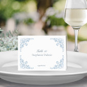 Cartes de Mariage bleu et blanc Choix de repas