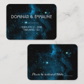 Cartes de Mariage Blue Galaxy (Devant / Derrière)