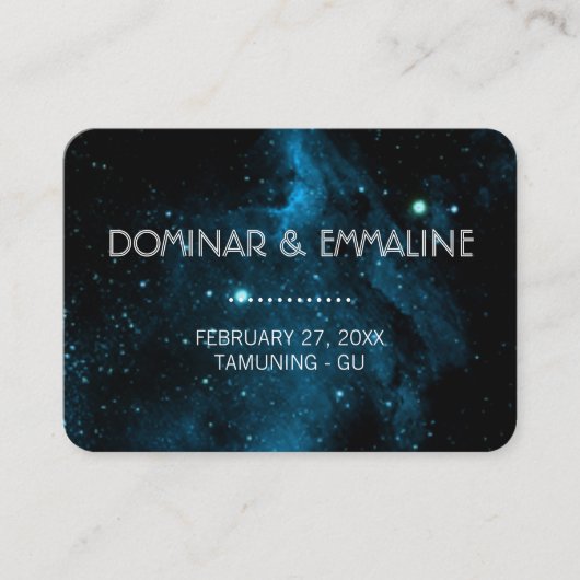 Cartes de Mariage Blue Galaxy (Devant)